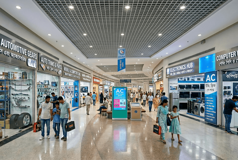 Centrally Air-Conditioned Shopping Floors
